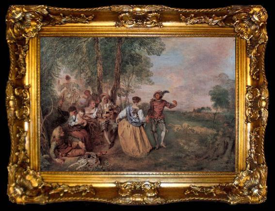 framed  Jean antoine Watteau Die Schafer, ta009-2